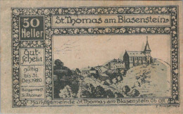 50 HELLER 1920 Stadt SANKT THOMAS AM BLASENSTEIN Oberösterreich Österreich #PE877 - Lokale Ausgaben