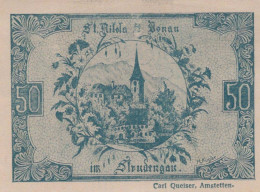 50 HELLER 1920 Stadt SANKT NIKOLA AN DER DONAU Oberösterreich Österreich #PE785 - Lokale Ausgaben