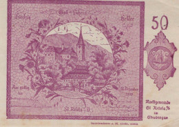 50 HELLER 1920 Stadt SANKT NIKOLA AN DER DONAU Oberösterreich Österreich #PD740 - [11] Local Banknote Issues