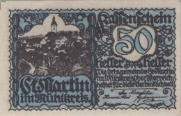 50 HELLER 1920 Stadt SANKT MARTIN IM MÜHLKREIS Oberösterreich Österreich Notgeld Papiergeld Banknote #PG687 - [11] Emisiones Locales