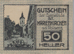 50 HELLER 1920 Stadt SANKT MARIENKIRCHEN AN DER POLSENZ Oberösterreich Österreich #PF040 - [11] Local Banknote Issues