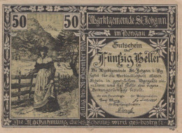 50 HELLER 1920 Stadt SANKT JOHANN IM PONGAU Salzburg Österreich Notgeld Papiergeld Banknote #PG681 - [11] Emisiones Locales