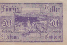 50 HELLER 1920 Stadt SANKT JOHANN AM WIMBERG Oberösterreich Österreich #PE816 - Lokale Ausgaben