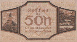 50 HELLER 1920 Stadt SANKT GEORGEN AN DER GUSEN Oberösterreich Österreich #PE780 - [11] Local Banknote Issues