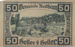 50 HELLER 1920 Stadt ROITHAM Oberösterreich Österreich Notgeld Banknote #PI377 - Lokale Ausgaben