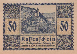 50 HELLER 1920 Stadt REHBERG BEI KREMS AN DER DONAU Österreich #PE568 - Lokale Ausgaben