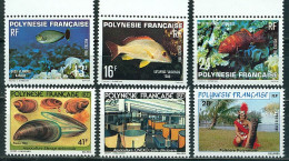 Polynésie N°Y&T 160 à 164 Et 166 Poissons Aquaculture Folklore Neufs Sans Charnière Très Frais - Unused Stamps