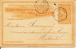 BELGIAN CONGO  PS SBEP 15 INLAND FROM TUMBA 02.01.1902 TO MATADI - Entiers Postaux