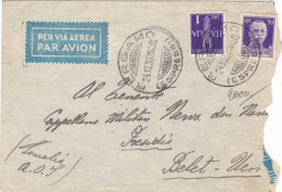 ITALIA - REGNO - BERGAMO - POSTA MILITARE -  VIAGGIATA PER SOMALIA - 1938. - Storia Postale