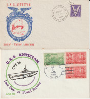 16029  RORTE AVIONS US - AIRCRAFT CARRIER - 2 Enveloppes - Seepost