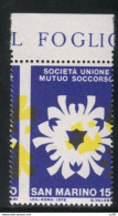 Mutuo Soccorso Lire 170 Varietà Senza Stampa Del Rosso - Unused Stamps