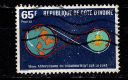 - COTE D'IVOIRE - 1980 -YT N° 530 - Oblitéré - 1er Homme Sur Lune - Côte D'Ivoire (1960-...)