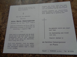 Doodsprentje/Bidprentje  Anna Maria Dekempeneer   Machelen 1907-1983 Bonheiden  (Wwe Pierre POELS) - Religion & Esotericism