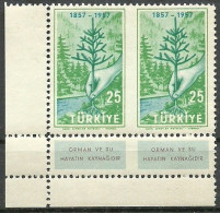 Turkey; 1957 Centenary Of The Instruction Of Forestry In Turkey ERROR "Partially Imperf." - Ungebraucht