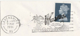 WATER FUN 1991 Slogan COVER WAVES Blackburn WATER  FUN CENTRE Illus PALM TREE GB Stamps Swimming - Cartas & Documentos
