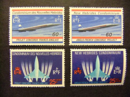 55 NOUVELLES HEBRIDES 1968  / AVIÓN SUPERSONICO FRANCO - BRITANICO CONCORDE / YVERT  276 / 79 MNH - Ongebruikt