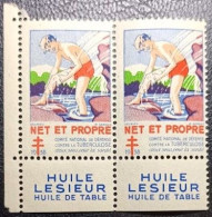 France Antituberculeux  Une Paire 1938 "Net Et Propre" Neuf**. Publicitaire "huile Lesieur" - Tuberkulose-Serien