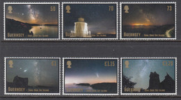 2021 Guernsey Sark Dark Sky Island Space Astronomy   Complete Set Of 6 MNH  @ Below Face Value - Guernesey