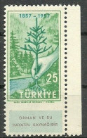 Turkey; 1957 Centenary Of The Instruction Of Forestry In Turkey ERROR "Partially Imperf." - Ungebraucht