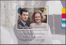 Liechtenstein, 1993, 1065 Block 15, MNH **, Hochzeit Von Erbprinz Alois Und Herzogin Sophie - Blokken