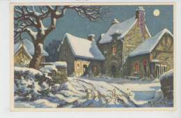 PAYSAGES - Jolie Carte Fantaisie Avec Paillettes Maisons Sous La Neige De "Bonne Année " Signée VIVIER - Neujahr