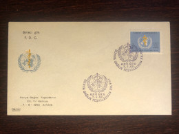 TURKEY FDC COVER 1968 YEAR WHO OMS  HEALTH MEDICINE STAMPS - FDC