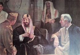 ARABIE SAOUDITE - Le Roi Abdulaziz Et Le Président Américain Roosevelt - Animé - Carte Postale - Saoedi-Arabië