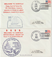 16032   WELCOME TO NORFOLK - 6 Enveloppes - BRITISH (3) ;  URUGUAY; GERMAN; US - Posta Marittima