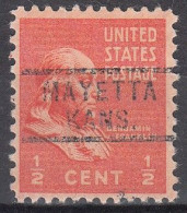 USA LOCAL Precancel/Vorausentwertung/Preo From KANSAS - Mayetta  Type 729 - Precancels