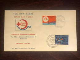 TURKEY FDC COVER 1969 YEAR RED CRESCENT RED CROSS HEALTH MEDICINE STAMPS - FDC