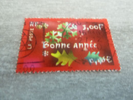 Bonne Année - Cristaux De Neige Et Feuille De Houx - 3f. (0.46 €) - Yt 3363 - Multicolore - Oblitéré - Année 2000 - - Gebruikt