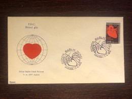 TURKEY FDC COVER 1972 YEAR CARDIOLOGY HEART HEALTH MEDICINE STAMPS - FDC
