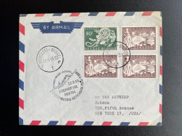 BELGIUM 1955 FIRST POSTAL FLIGHT LUXEMBOURG TO NEW YORK 22-05-1955 BELGIE BELGIQUE - Covers & Documents