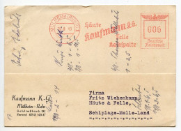 Germany 1940 Postcard; Mülheim (Ruhr) - Kaufmann K.-G. To Schiplage; 6pf. Meter With Slogan - Machines à Affranchir (EMA)