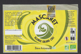 Etiquette De Bière Blonde Grand Cru  -  Brasserie Mascaret à Le Bouscat  (33) - Birra