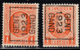 Typo 74 A+B (GENT 1923 GAND) - O/used - Typos 1922-31 (Houyoux)