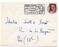 ECRIVAIN / POESIE = 65 BAGNERES De BIGORRE 1962 = FLAMME SECAP Illustrée PHILADELPHE ' FETES FOLKLORE  ' - Mechanical Postmarks (Advertisement)