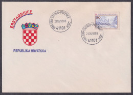 +Croatia, 1992-05-21, Croatian Towns; Gospić, FDC - Kroatië