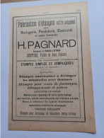 Ancienne Publicité Horlogerie H PAGNARD LE SENTIER VALL2E DE JOUX Suisse 1914 - Zwitserland