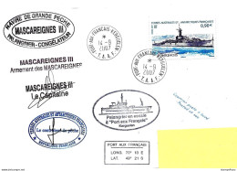 PO - 42 - Enveloppe TAAF Navire "Mascareignes III" Escale Kerguelen 2007 - Cachets Et Signatures - Barcos Polares Y Rompehielos