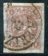 1878 Persia Lion 1 Toman Blue Paper Used Tabriz - Irán