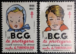 Vignette 1967. BCG.  Antituberculeux Contre Tuberculose Deux Timbres. Neufs(*) S.G. - Tegen Tuberculose