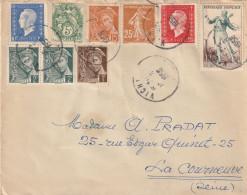 1 L à 15.00fr Du 18/06/1956 Avec 9 Timbres D'usage Courant En Emploi Tardif....EXCEPTIONNEL...à Voir - Andere & Zonder Classificatie