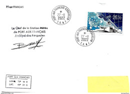 PO - 30 - Enveloppe TAAF Kerguelen 2022 - Cachet Station Météo - Bel Affranchissement - Research Stations