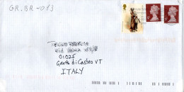 Philatelic Envelope Frontispiece With Stamps Sent From UNITED KINGDOM To ITALY - Brieven En Documenten