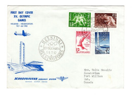 FINLANDIA CC FDC JUEGOS OLIMPICOS 1952 HENSILKI OLYMPIC GAMES - Sommer 1952: Helsinki