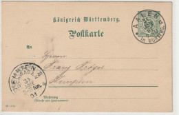 Königreich Württemberg, Aalen - Postal  Stationery