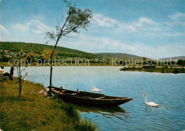 73310303 Bad Koenig Odenwald Uferpartie Am See Ruderboot Schwaene Bad Koenig Ode - Bad Koenig