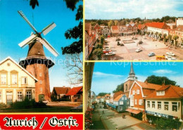 73310266 Aurich Ostfriesland Windmuehle Platz Strassenpartie Kirche Aurich Ostfr - Aurich