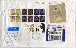 Philatelic Envelope Frontispiece With Stamps Sent From UNITED KINGDOM To ITALY - Brieven En Documenten